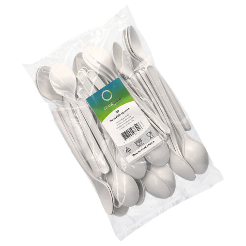 Papstar "Circulware" Mehrweg-Löffel PP-MF 18,5 cm weiss extra stabil