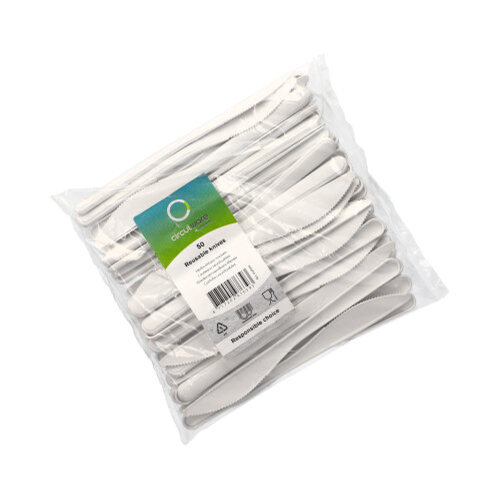 Papstar "Circulware" Mehrweg-Messer PP-MF 18,5 cm weiss extra stabil