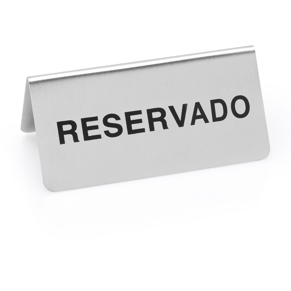 WAS Hinweisschild Reservado Set, 10 x 5 x 5 cm, Set á 12 Stück, Chromnicke