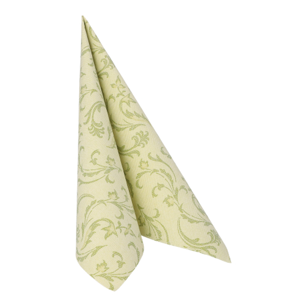 PAPSTAR Servietten ROYAL Collection 1/4-Falz 40 cm x 40 cm olivgrün Damas