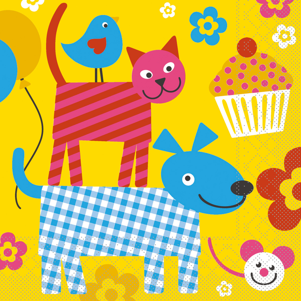 Mank Serviette Happy Kids 33 x 33 cm 1/4 Falz