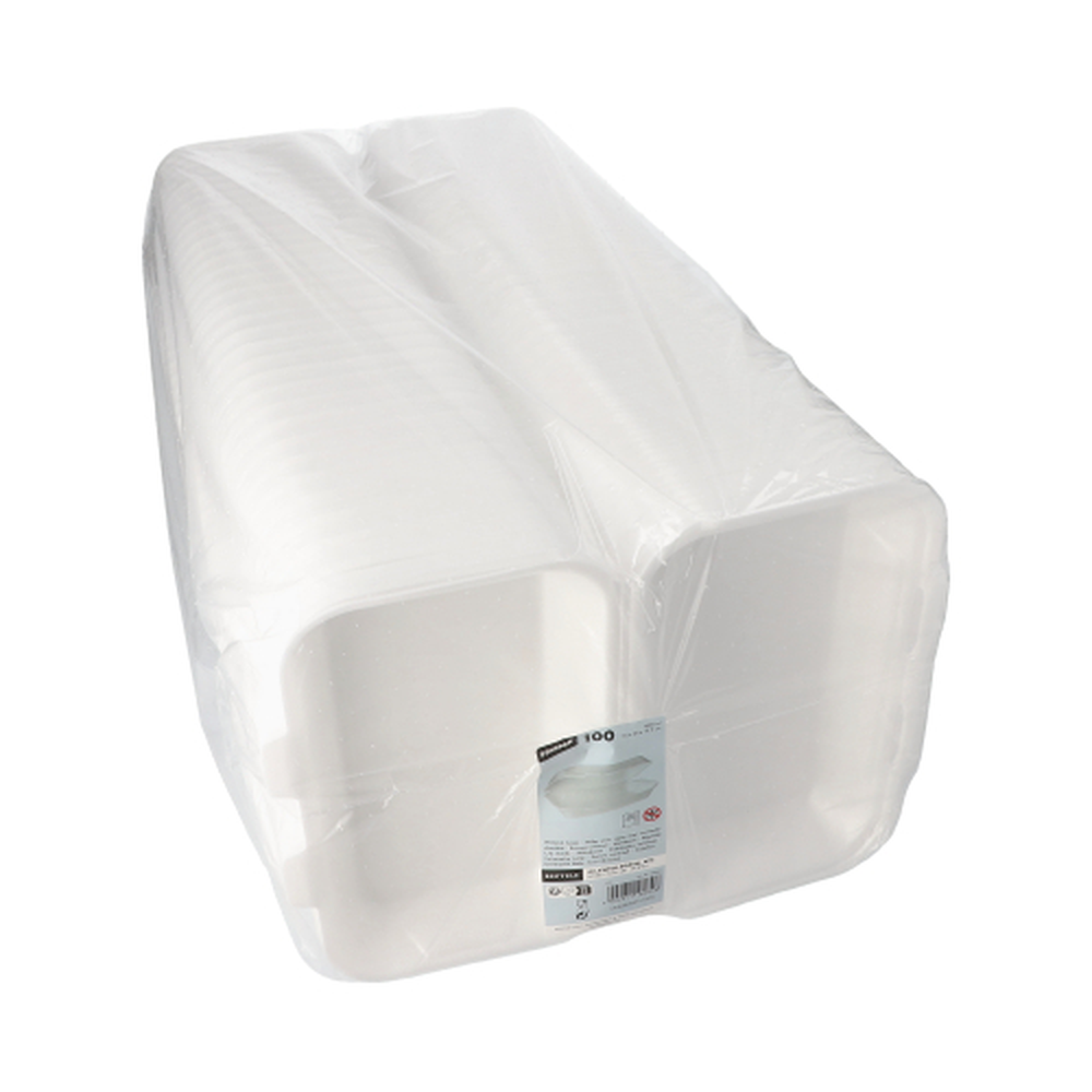 PAPSTAR Allzweckboxen mit Klappdeckel, XPS 1800 ml 7,5 cm x 24 cm x 13,3 cm