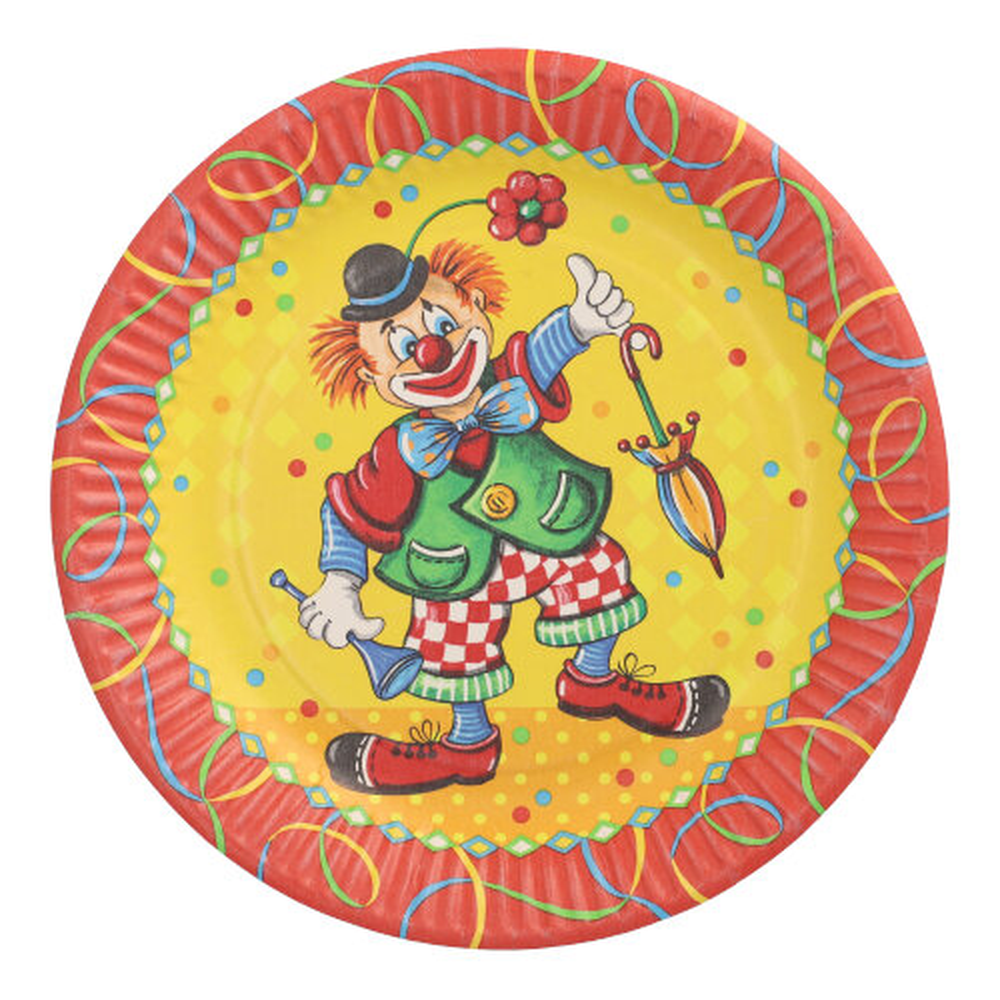 Papstar Teller, Pappe rund Ø 23 cm "Clown"