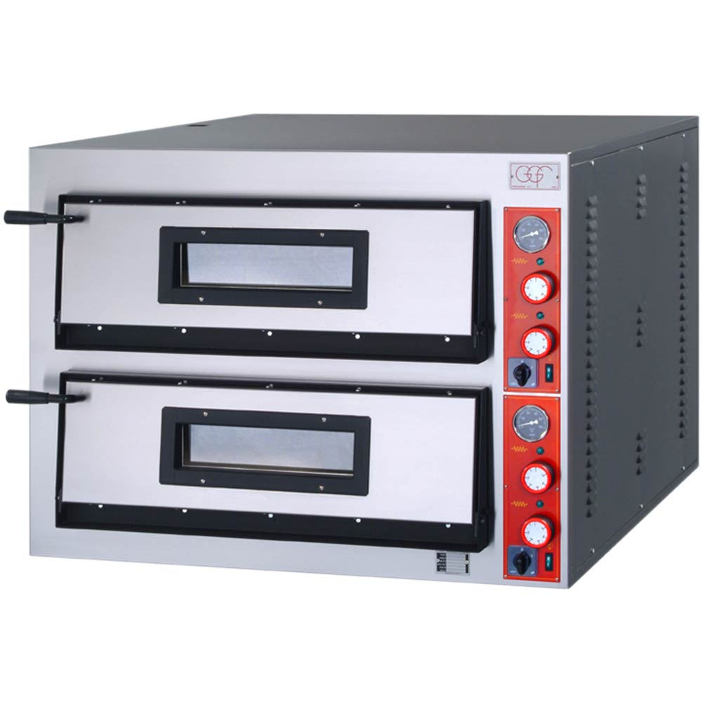 Stalgast GGF Pizzaofen mit zwei Kammern, aus pulverbeschichtetem Stahl, 12 kW, 1
