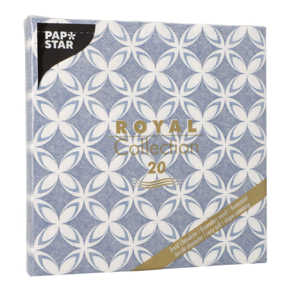 Papstar Servietten "ROYAL Collection" 1/4-Falz 40 cm x 40 cm "Delft"