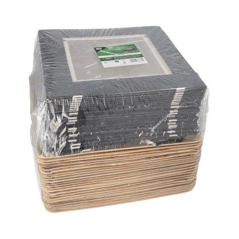 PAPSTAR Tabletts, Palmblatt eckig 5 cm x 25,5 cm x 25,5 cm mit separatem Deck