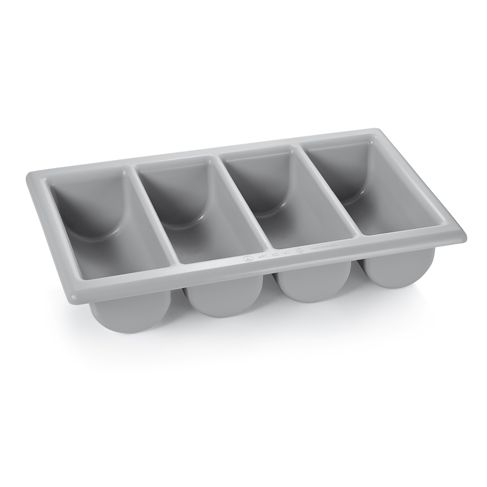 WAS Besteckkasten GN 1/1 mit 4 Einteilungen, grey, Polyethylen