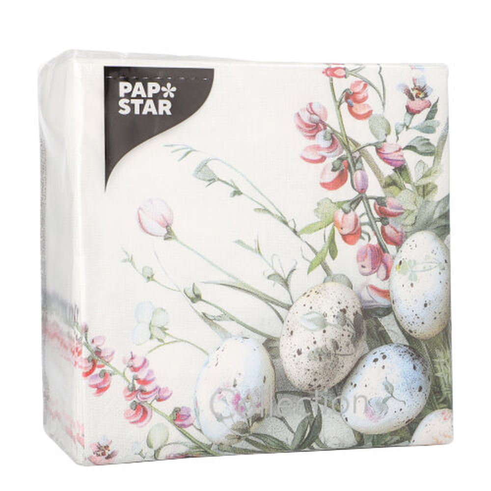Papstar Servietten, 3-lagig 1/4-Falz 33 cm x 33 cm "Pastell Eggs"