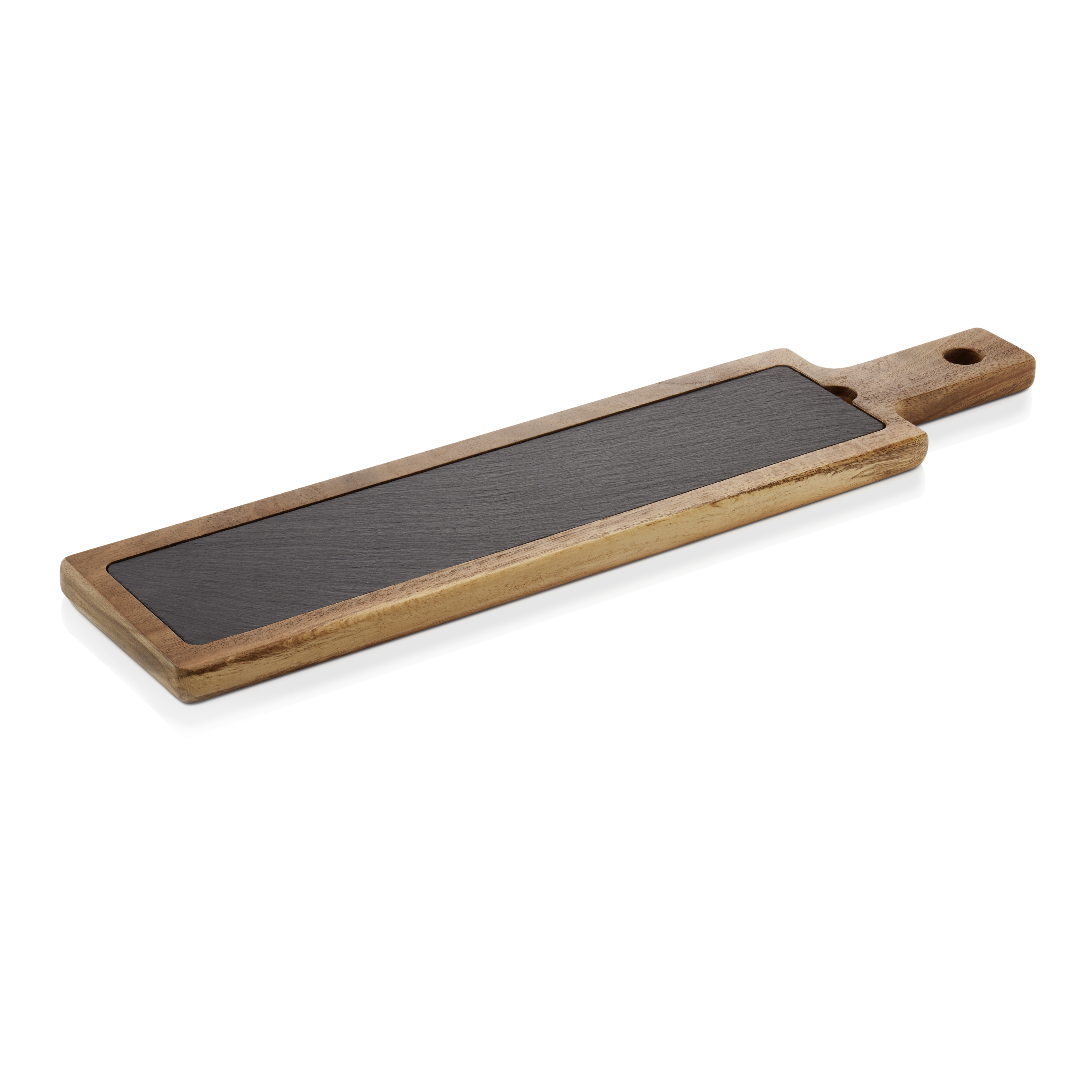 WAS Servierbrett SLATE & SERVE, 53 x 12,5 x 1,5 cm, Akazienholz, Schiefer