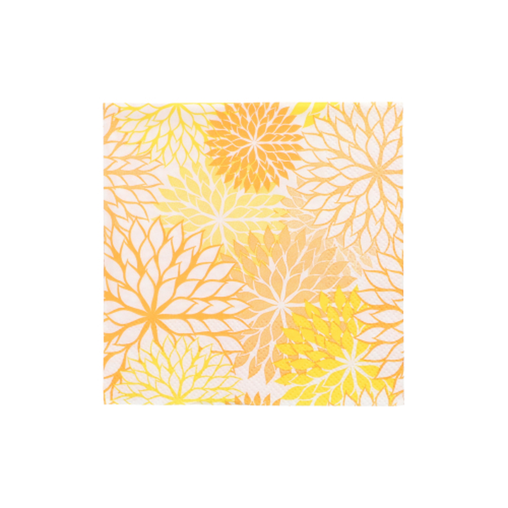 Papstar Servietten, 3-lagig 1/4-Falz 25 cm x 25 cm gelb "Floralies"