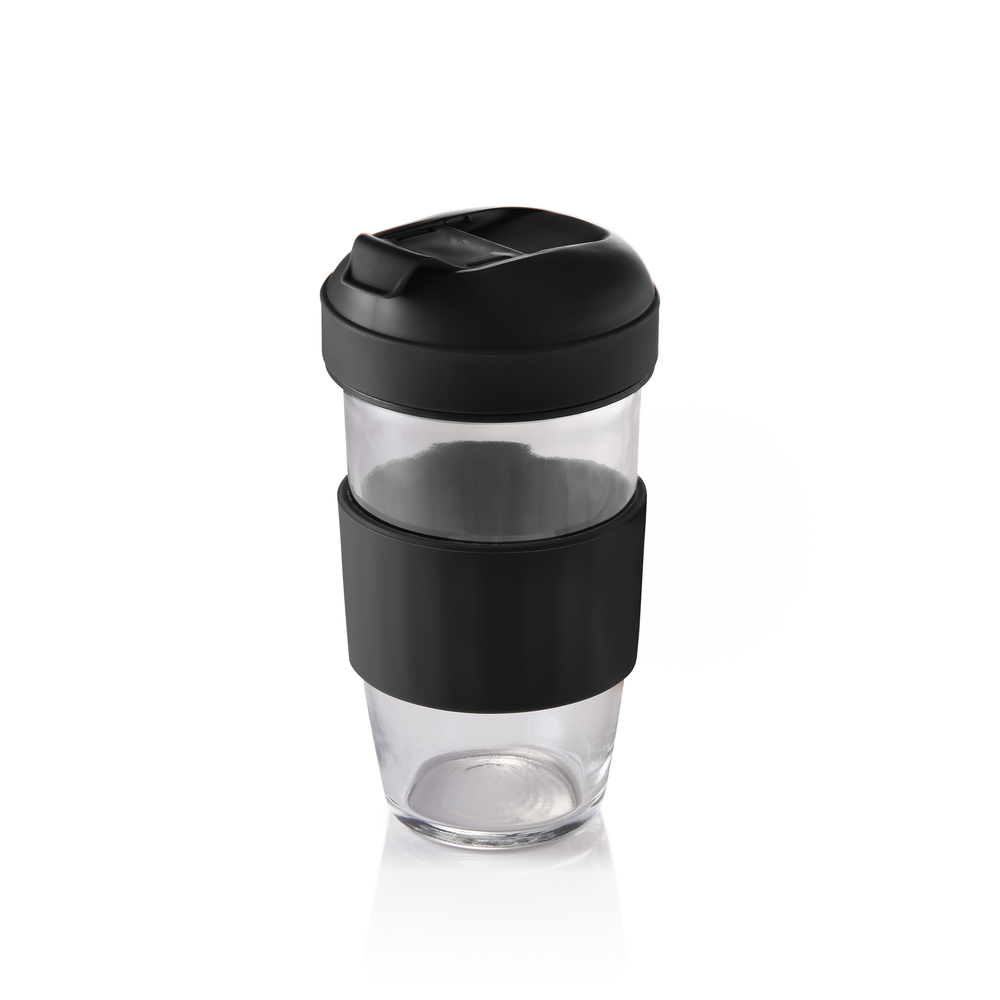 WAS 2in1 Café&Müsli Becher, Borosilikatglas Polypropylen, Silikon