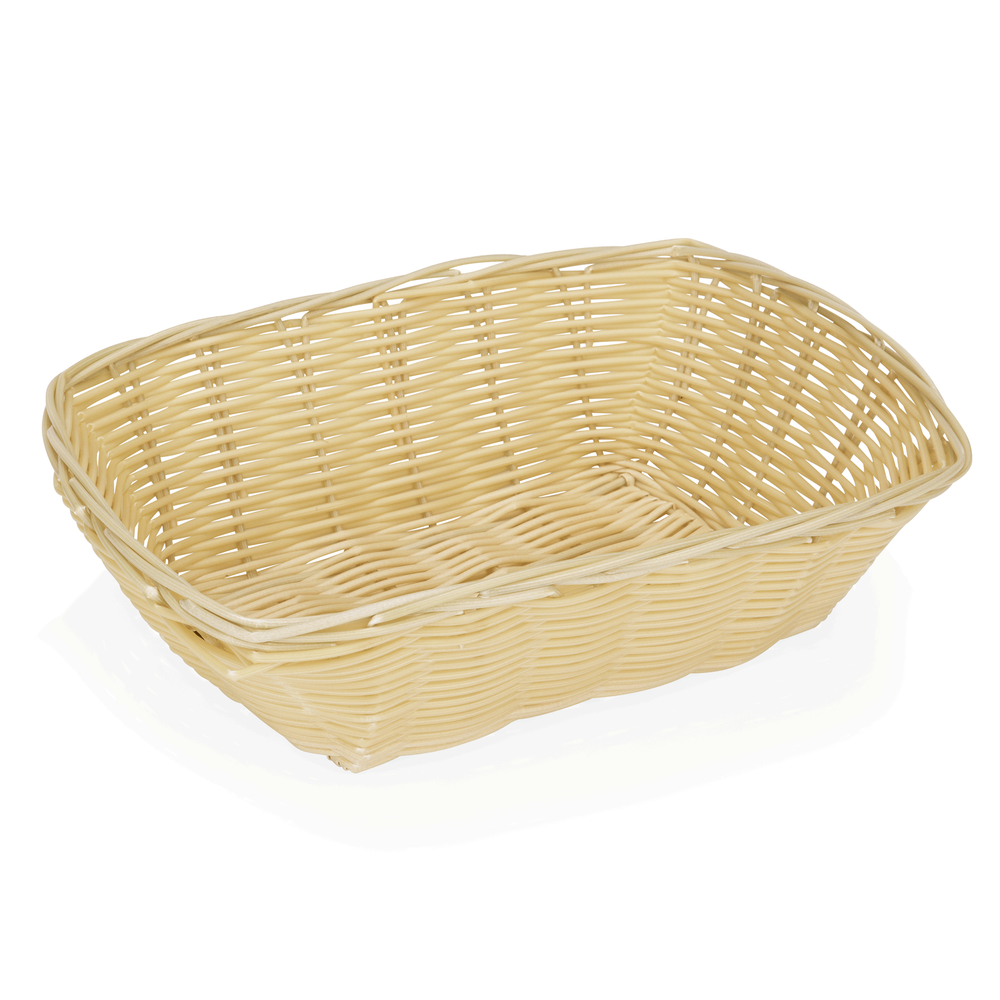 WAS Tischkorb Set, 25,5 x 19 x 8 cm, Set á 4 Stück, Polypropylen, Edelstahl