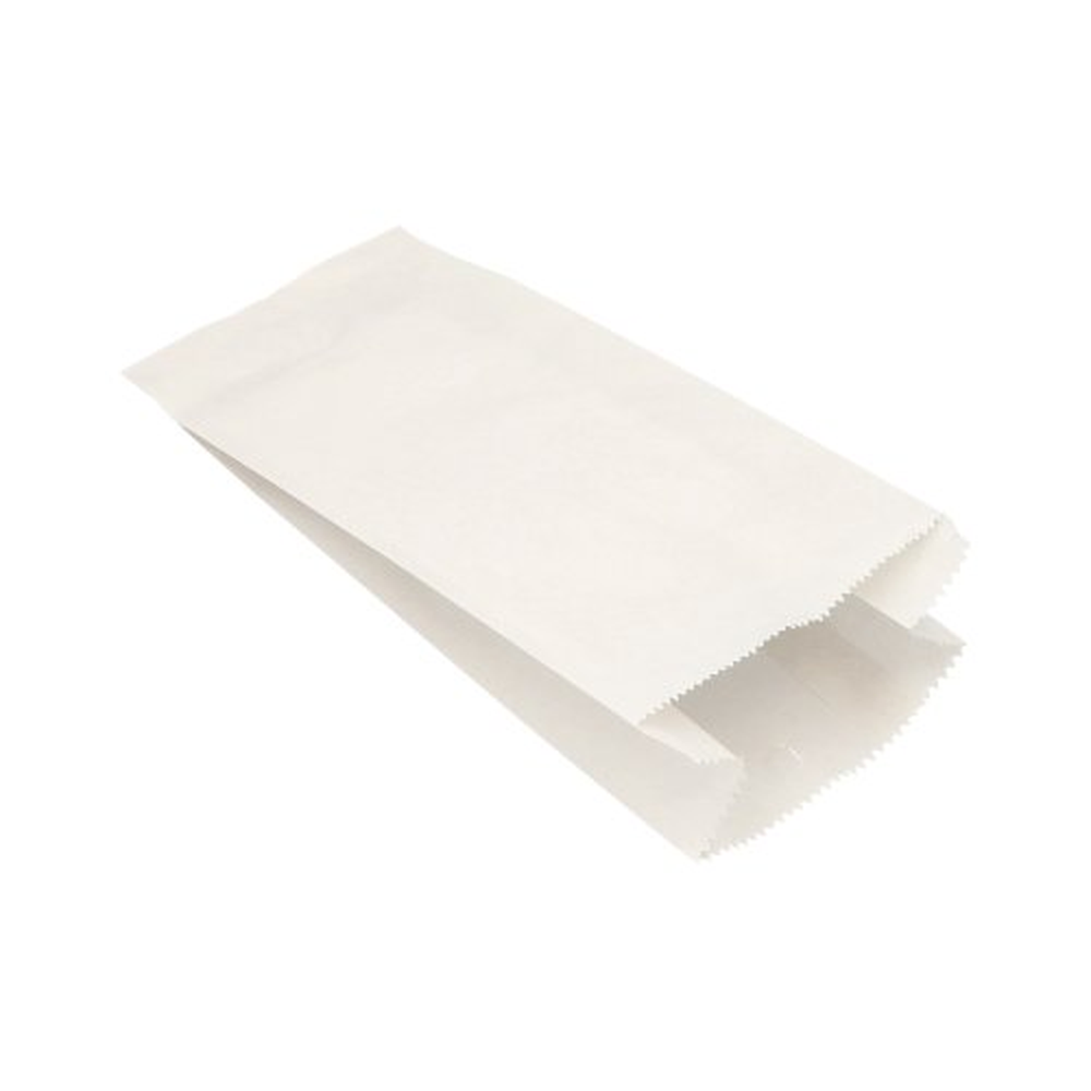 PAPSTAR Papierfaltenbeutel, Cellulose, gefädelt 28 cm x 13 cm x 7 cm weiss