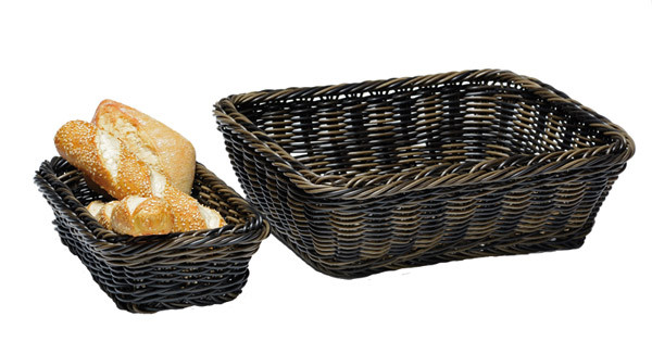 APS GN 1/2 Korb 32,5 x 26,5 cm, H: 10 cm , Polypropylen, schwarz / braun