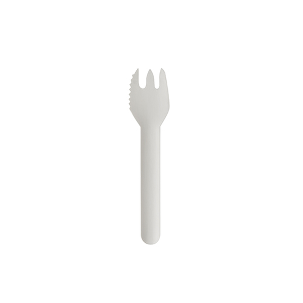 PAPSTAR Kuchen- und Snackgabeln, Papier pure 12,7 cm weiss mit einseitig g
