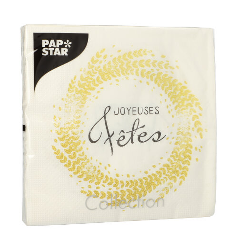 Papstar Servietten, 3-lagig 1/4-Falz 33 cm x 33 cm "Spirale de Fete"