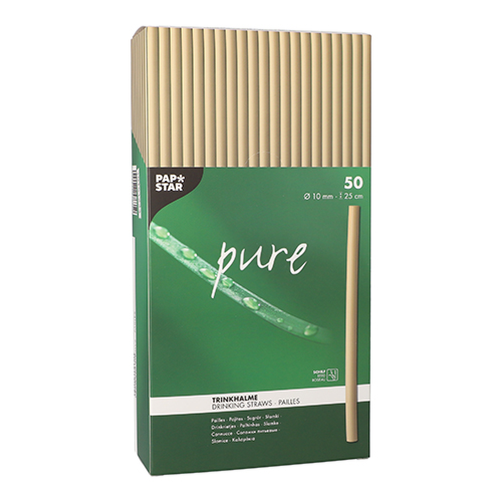 Papstar Trinkhalme Schilf "pure" Ø 10 mm · 25 cm