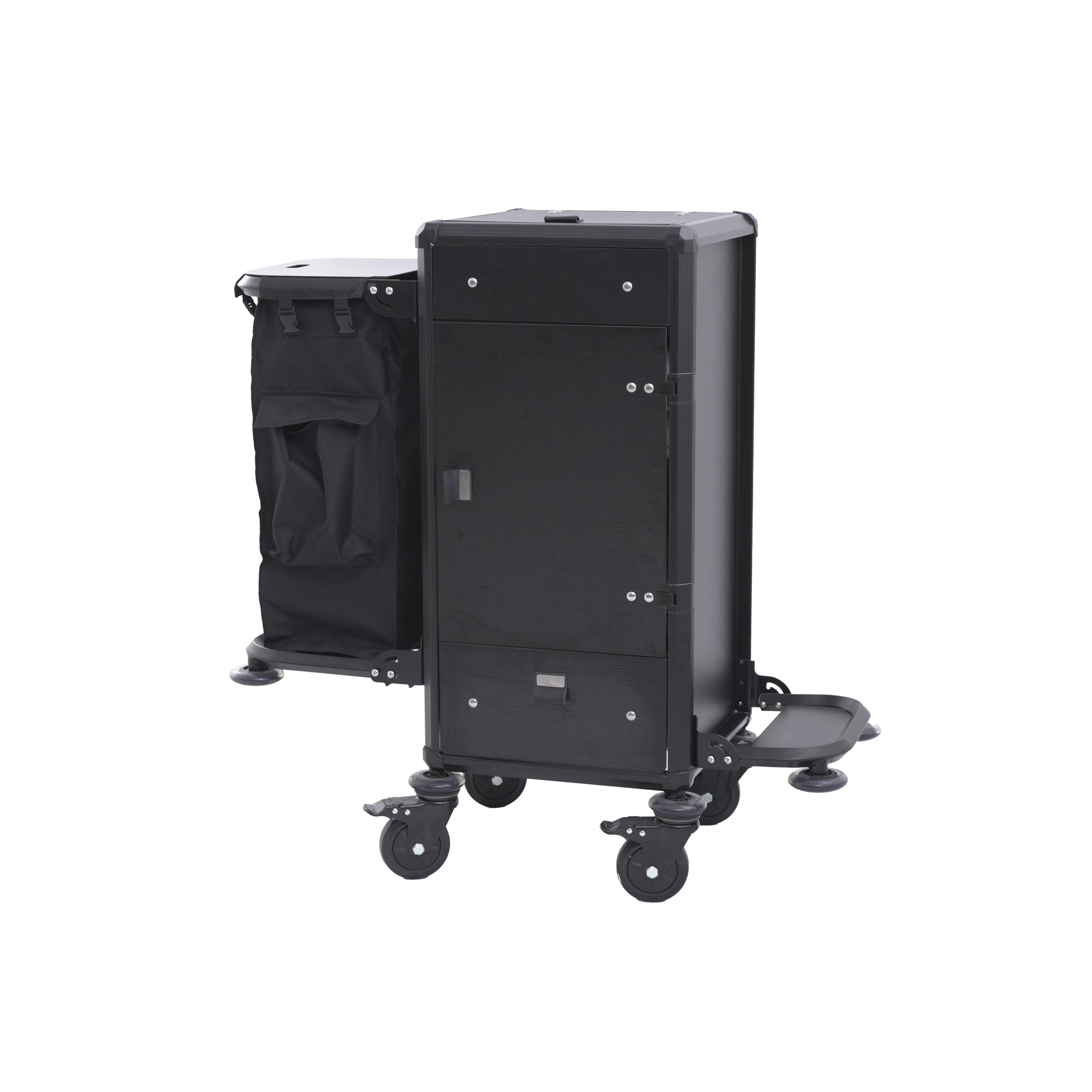 WAS Zimmerservicewagen, 50 x 50 x 110 cm, Aluminium, HPL, ABS-Kunststoff