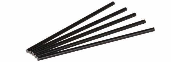 Pacovis Trinkhalm Papier 6x200mm, schwarz