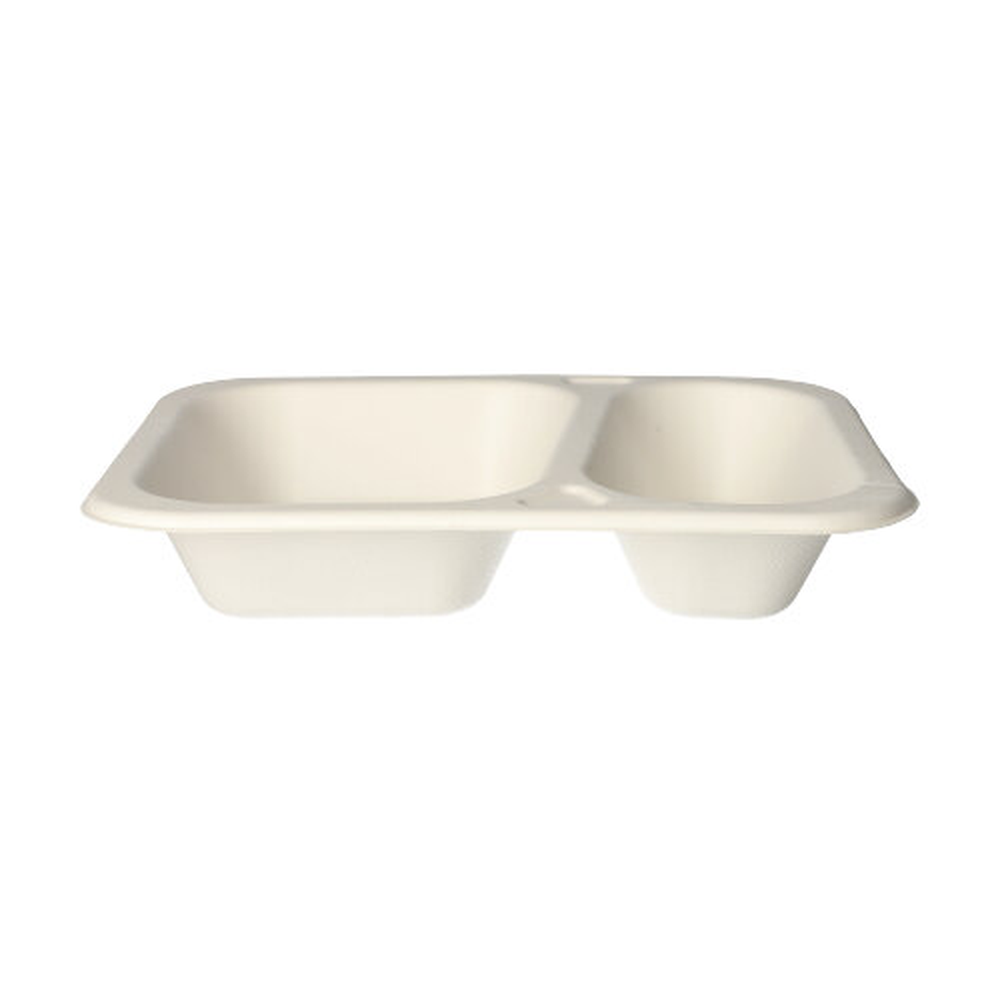 PAPSTAR Siegelschalen Zuckerrohr 2-geteilt 725 ml 4,2 cm x 18,5 cm x 23,5 cm