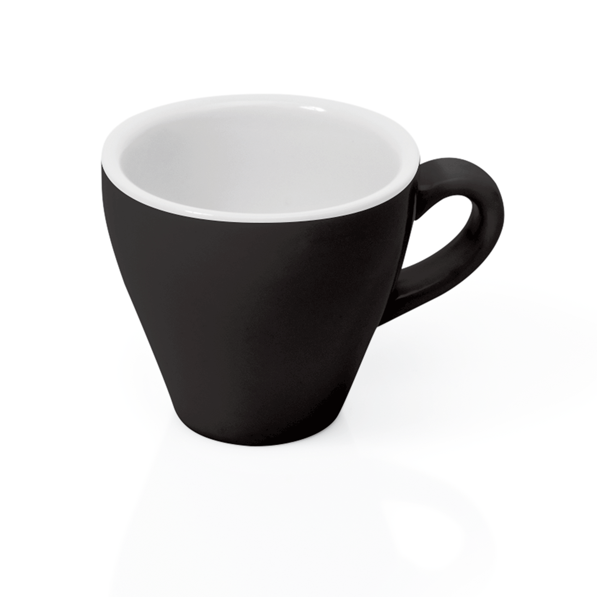 WAS Espresso Obertasse Set ITALIA BLACK, 90 ml, Ø 6,5 cm, Set á 6 Stück, Porzell