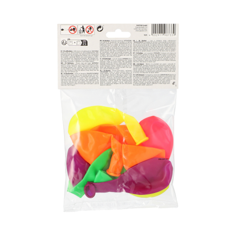 Papstar Luftballons Ø 25 cm farbig sortiert "Neon"
