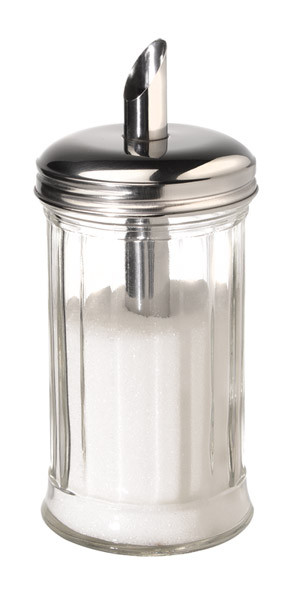 APS Zuckerdosierer Ø 7,5 cm, H: 17 cm, 320 ml , Behälter aus Glas