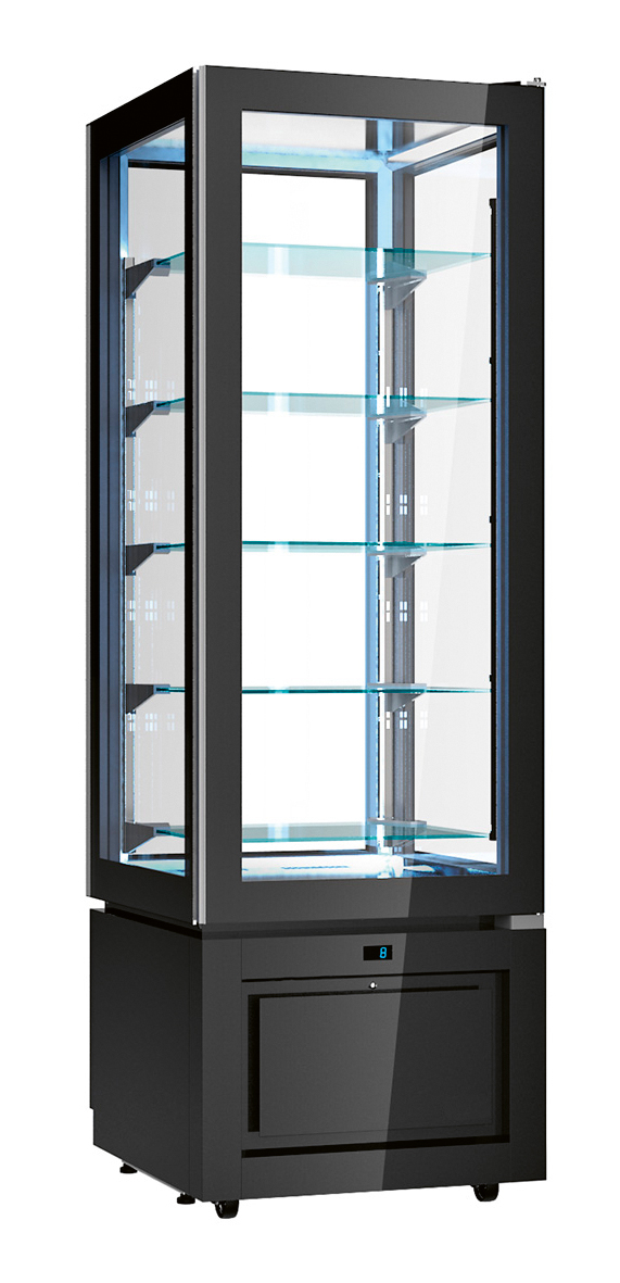 Nordcap Panorama-Kühlvitrine LUXOR SLIM SCHWARZ