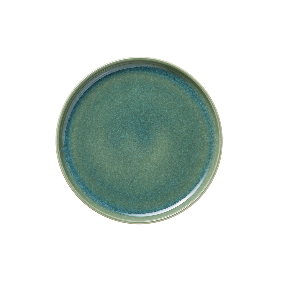 WAS Teller Set ROCKZZERO, flach, Ø 22 cm, Set á 6 Stück, myrtle green, Steinzeug