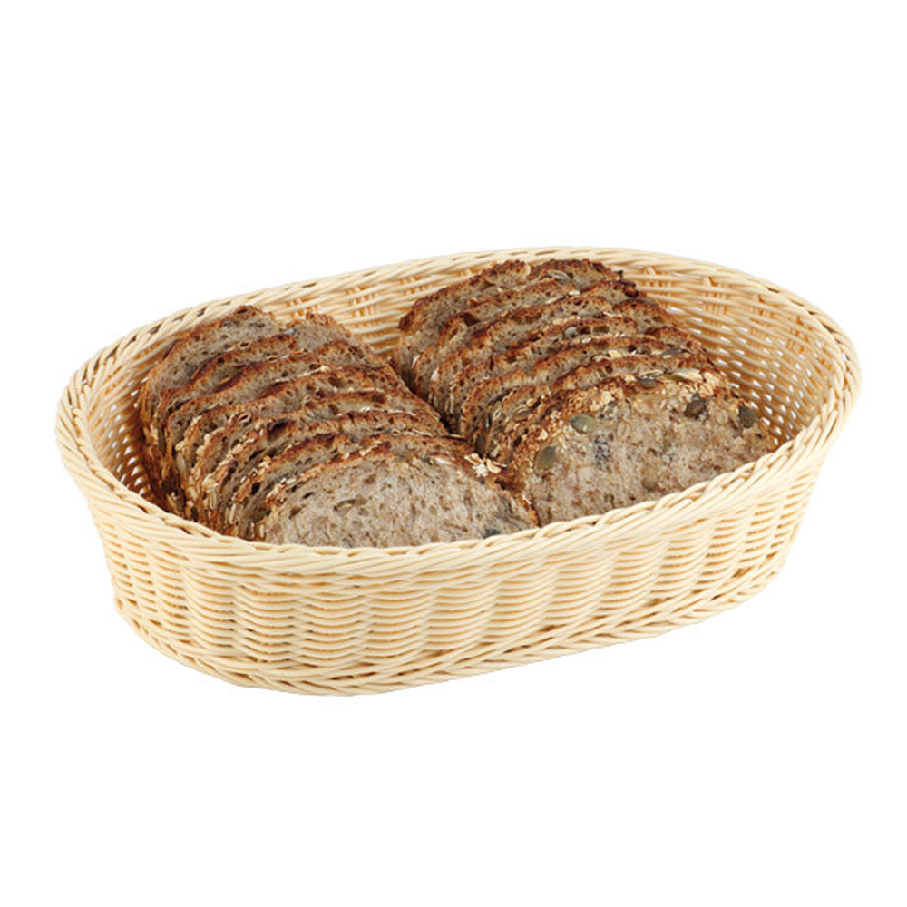 APS Tisch- und Buffetkorb, oval 28,5 x 17 cm, H: 8,5 cm , Polypropylen, beige