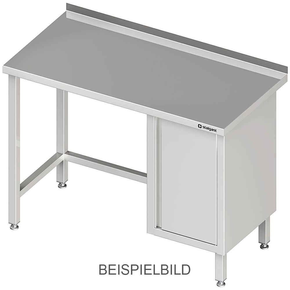 Stalgast Arbeitstisch ohne Grundboden, 2600x600x850 mm, mit Flügeltürschrank lin
