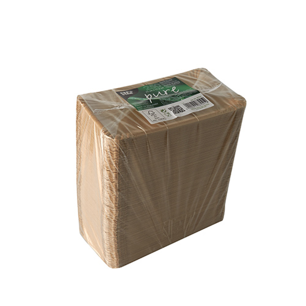 Papstar Teller, Pappe "pure" eckig 11 cm x 17,5 cm braun