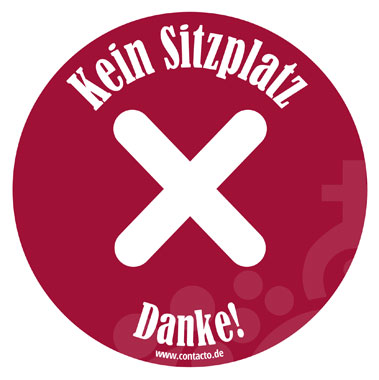 Contacto Schild ''Kein Sitzplatz'' selbstklebend, 10 cm