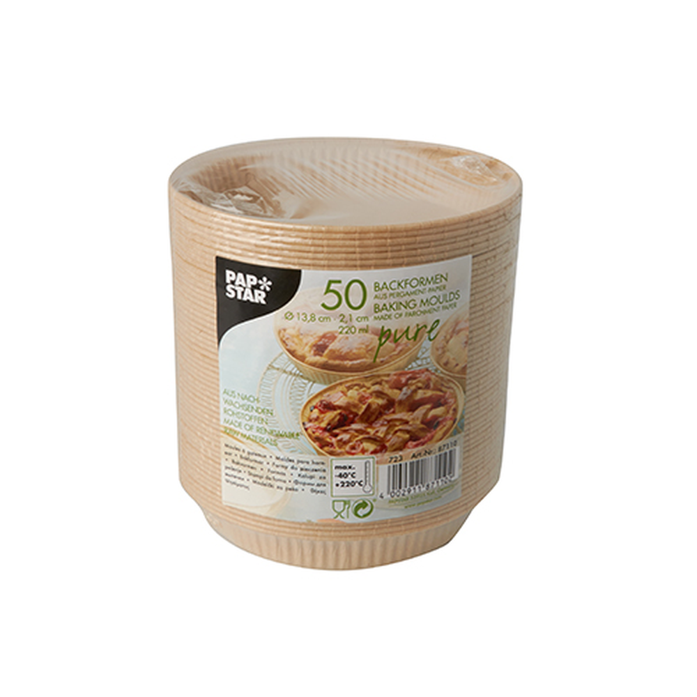 Papstar Backformen "pure" 220 ml Ø 13,8 cm · 2,1 cm braun