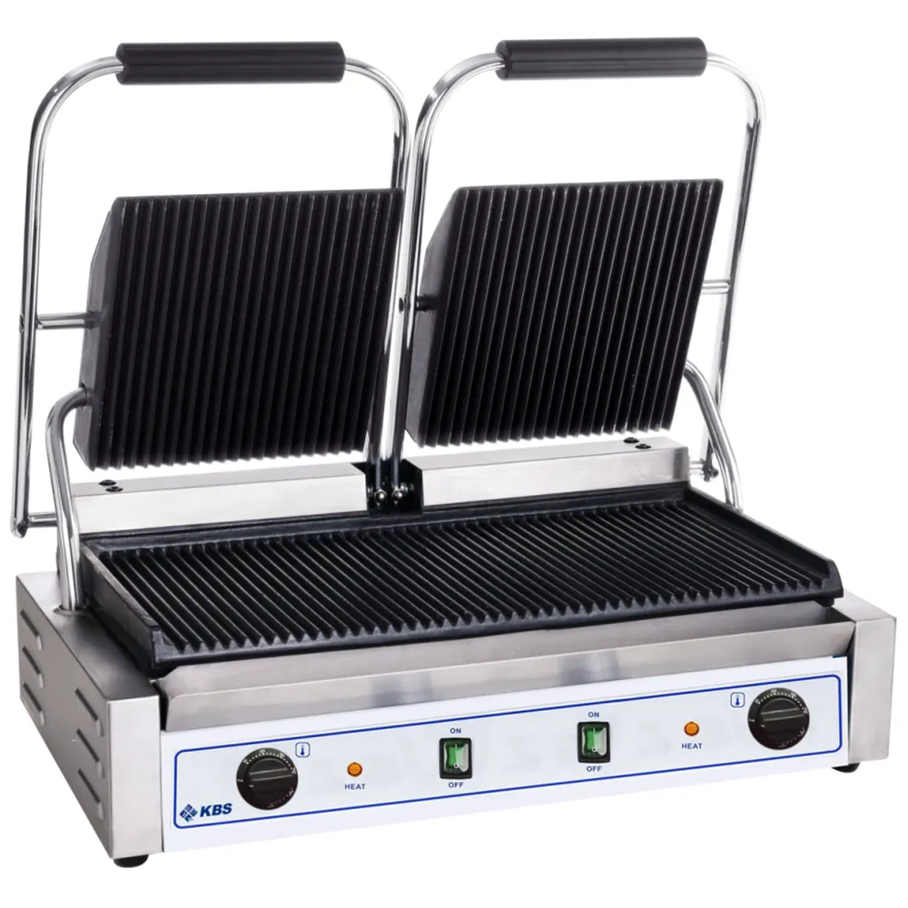 KBS Kontaktgrill Grillfläche 47x23 cm oben & unten gerillt 2 Temperaturzonen