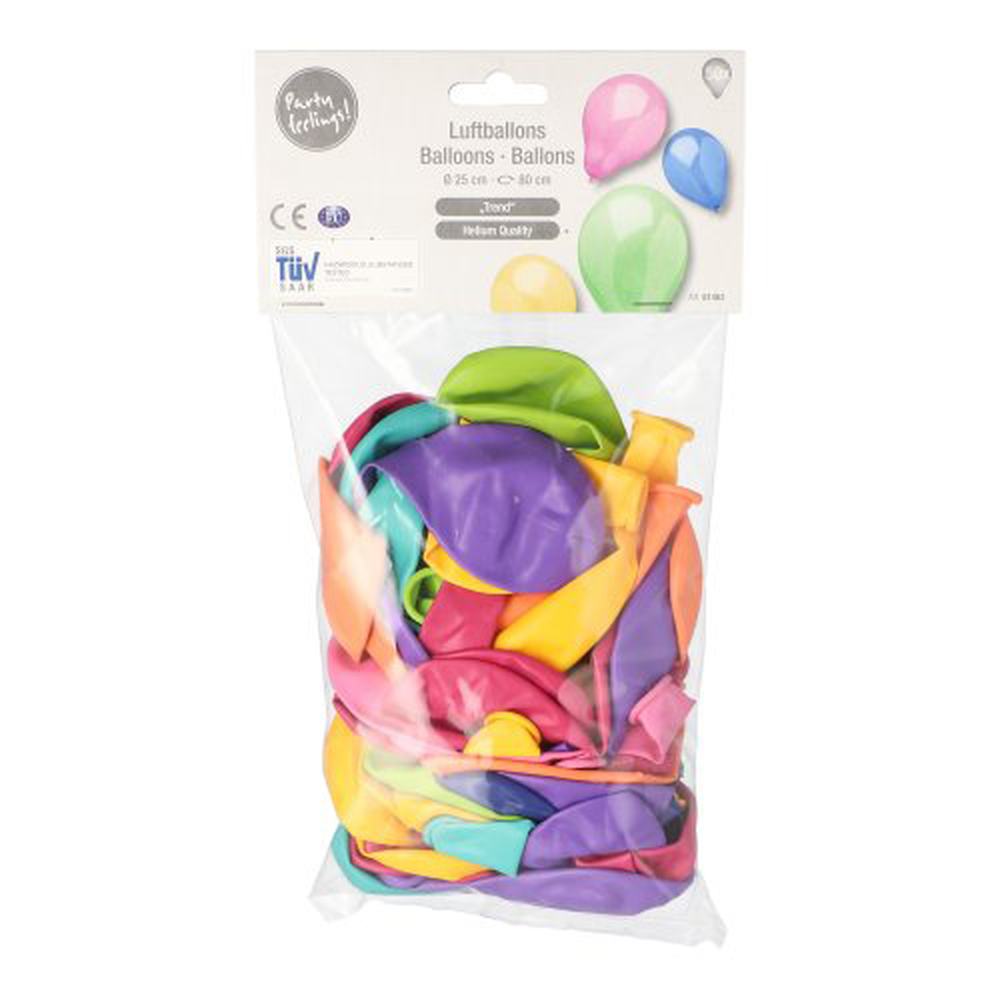 Papstar Luftballons Ø 25 cm farbig sortiert "Trend"