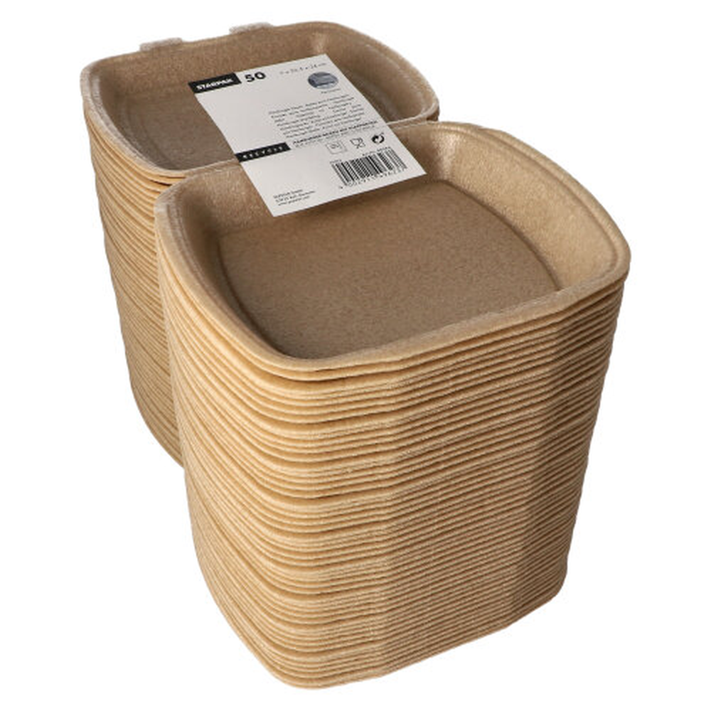 Papstar Menüboxen mit Klappdeckel, XPP ungeteilt 7 cm x 20,5 cm x 24 cm beige
