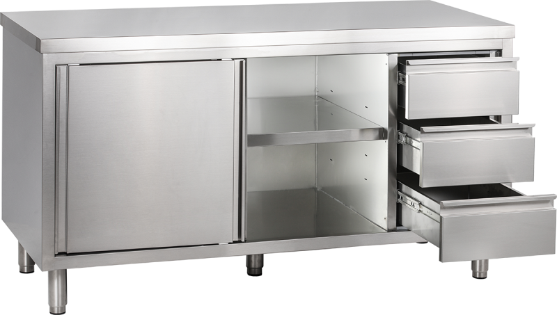 KBS Arbeitsschrank mit Schiebetüren und Schubladenblock B 180cm x T 60cm