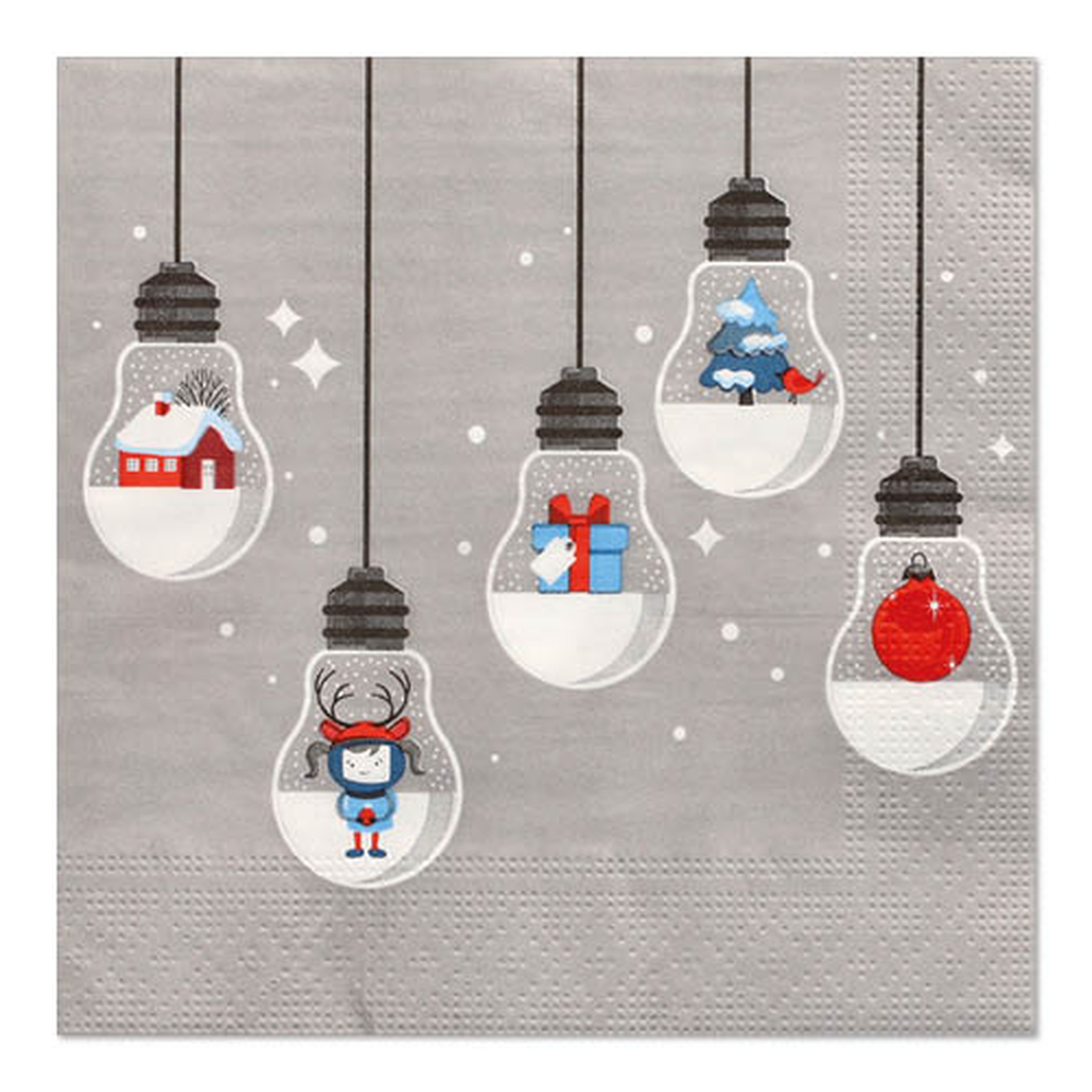 Papstar Servietten, 3-lagig 1/4-Falz 33 cm x 33 cm grau "Lighting"