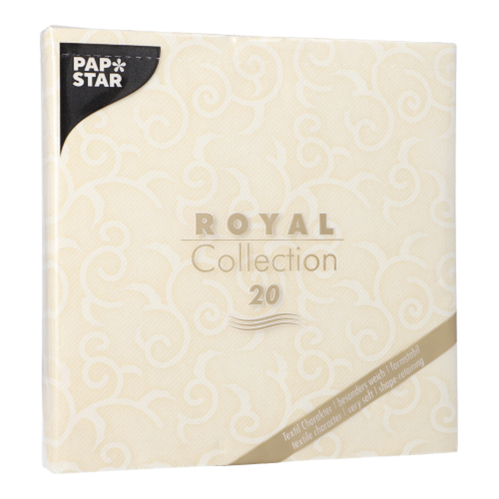 Papstar Servietten "ROYAL Collection" 1/4-Falz 40 cm x 40 cm champagner "Casali"