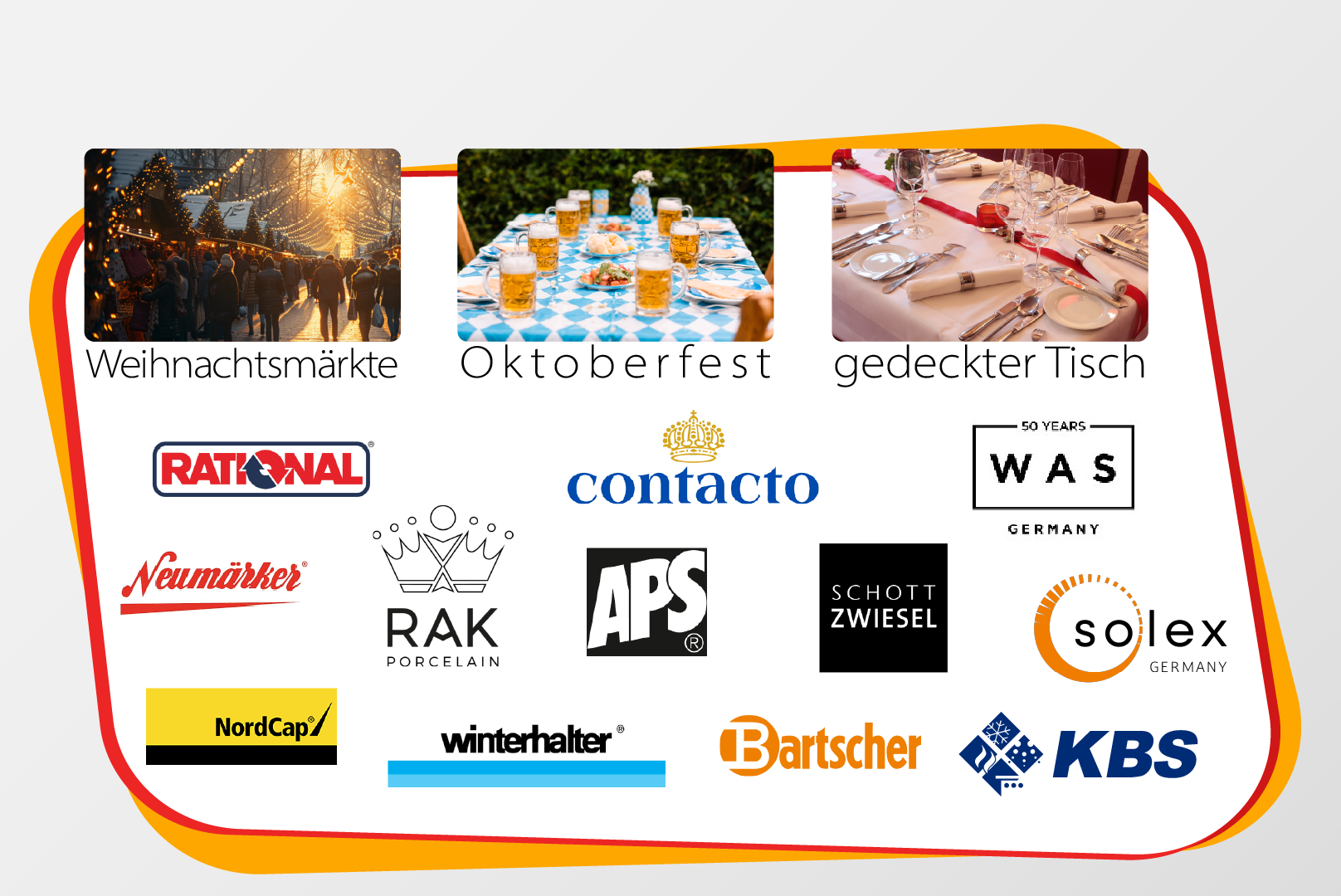 Weihnachtsmarkt, Oktoberfest, gedeckter Tisch, Tischdeko, Gastronomielogos
