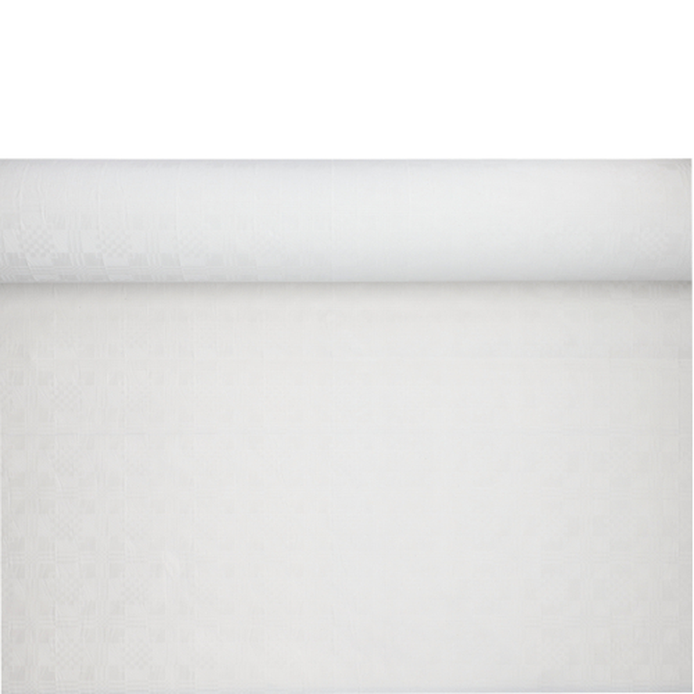 Papstar Papiertischtuch mit Damastprägung 50 m x 0,8 m weiss