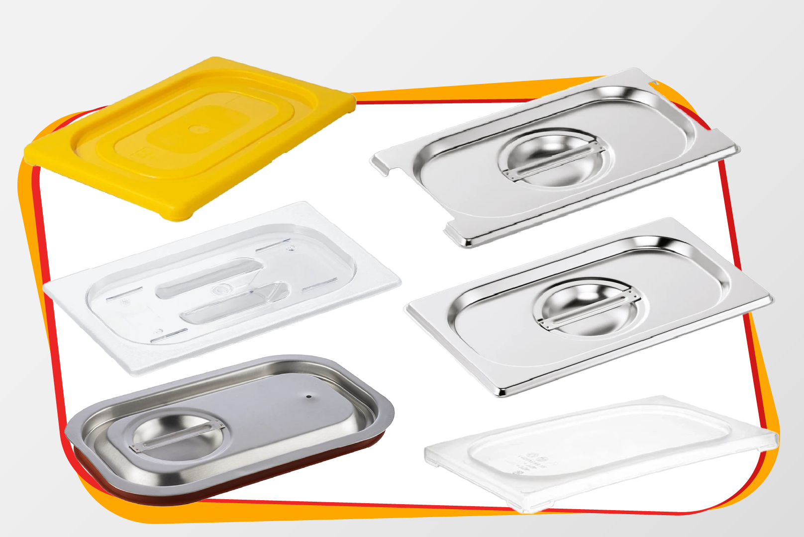 Lunchbox, Lebensmittelbehälter, Metalldeckel, rechteckige Schale, sturkturloser Deckel