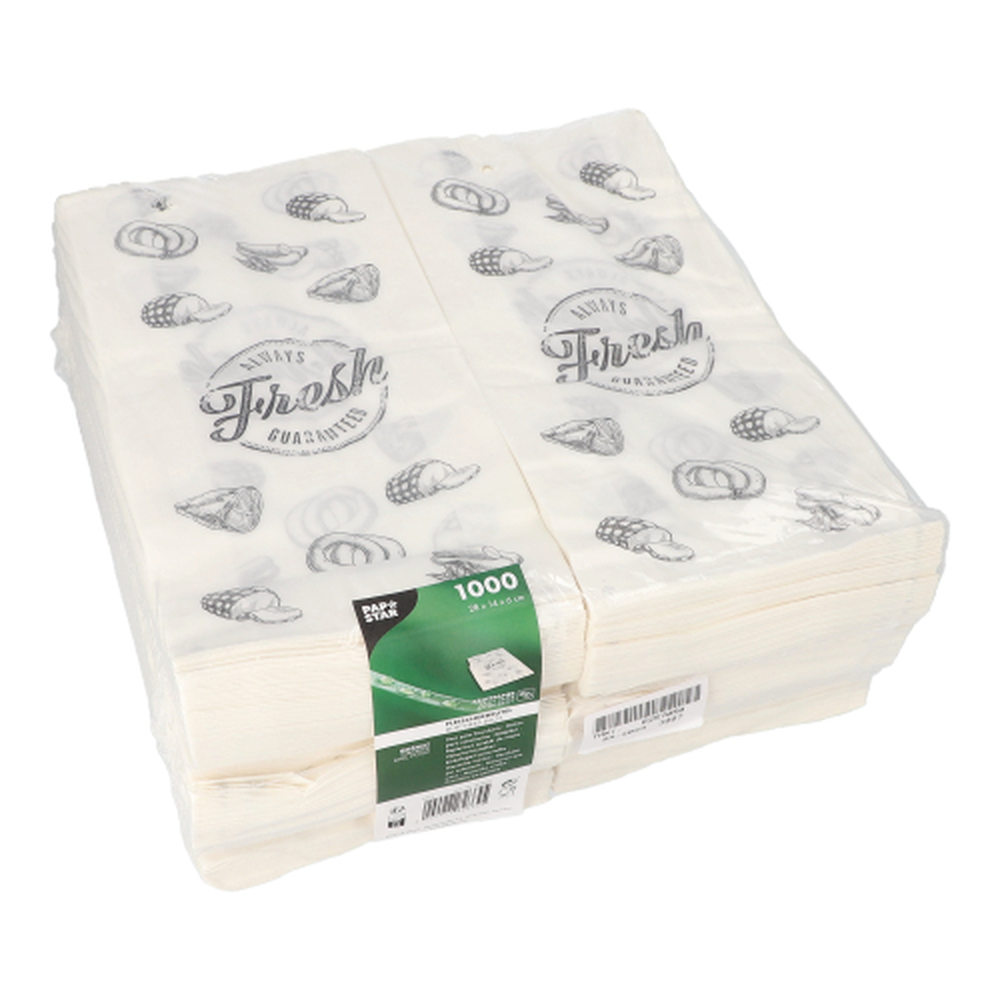 Papstar Fleischerbeutel, Kraftpapier, gefädelt 28 cm x 14 cm x 6 cm