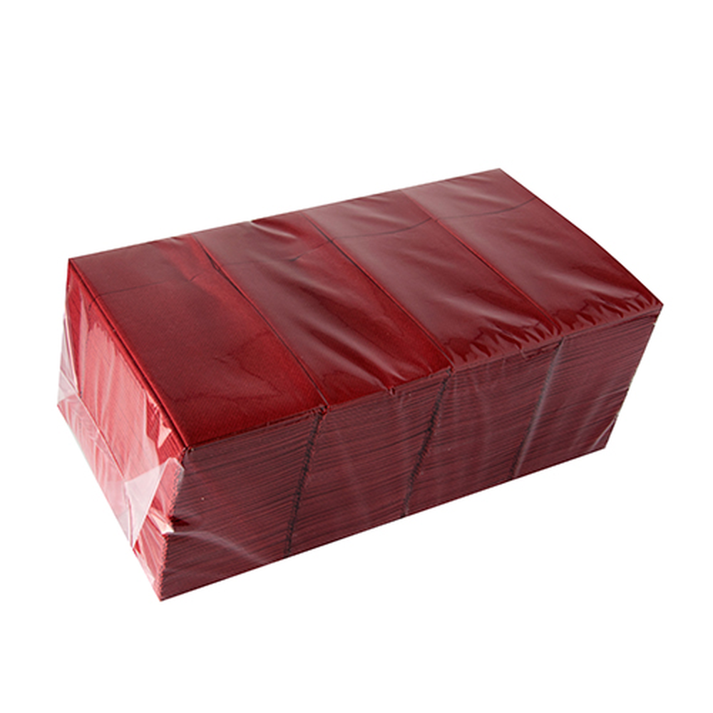 Papstar Bestecktaschen, Airlaid 40 cm x 33 cm bordeaux mit Besteckfalz