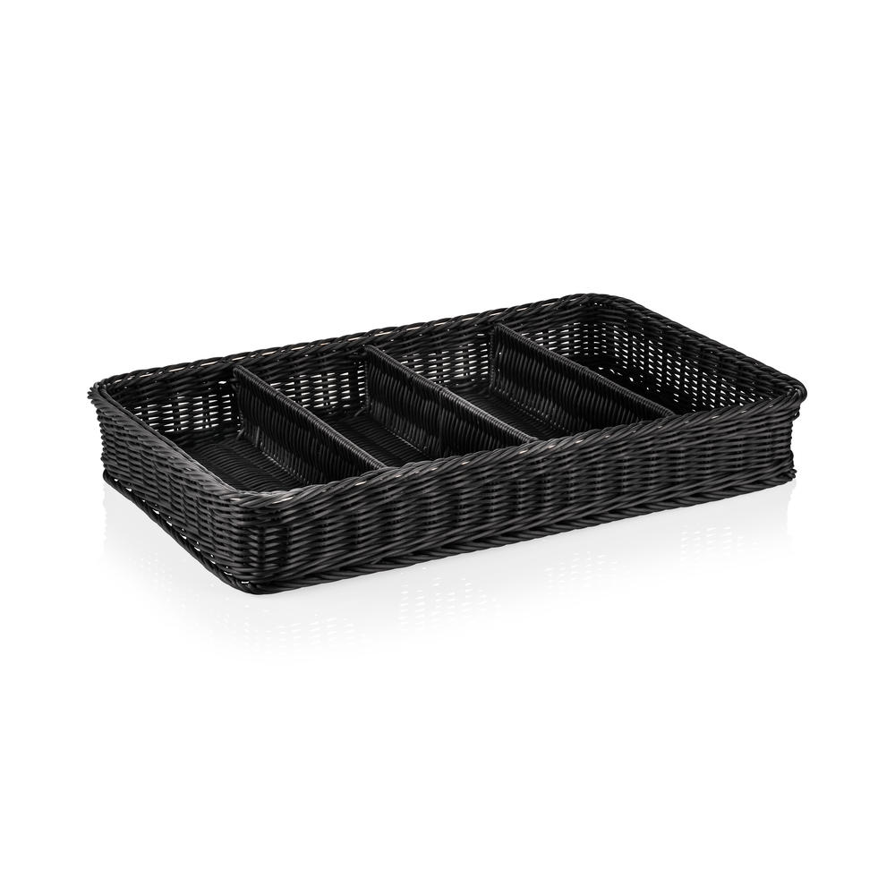 WAS GN Besteckkorb 1/1 WEAVER PRO Systemkörbe, schwarz, Polypropylen