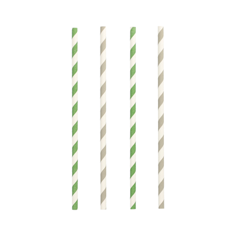 Papstar Trinkhalme, Papier Ø 6 mm · 20 cm farbig sortiert "Stripes"