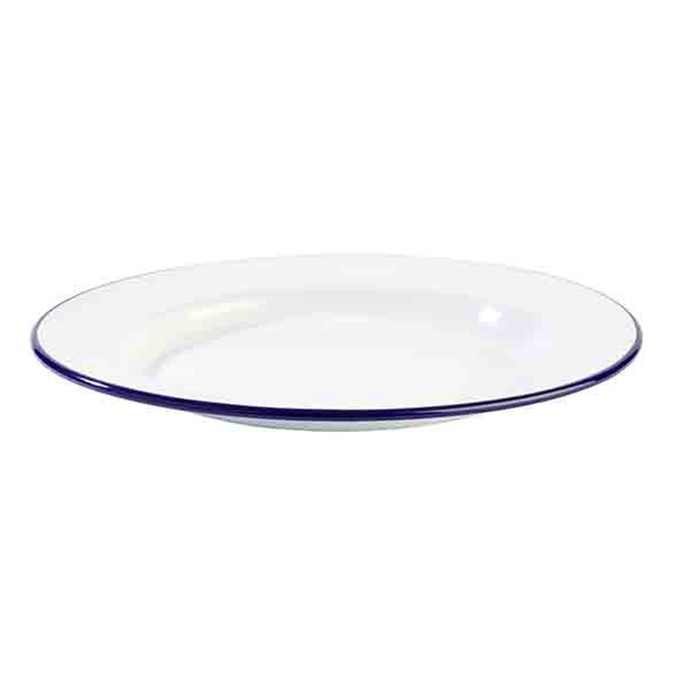 Assheuer Teller, flach -Enamelware- innen: weiß Ø 26 cm, H: 2 cm