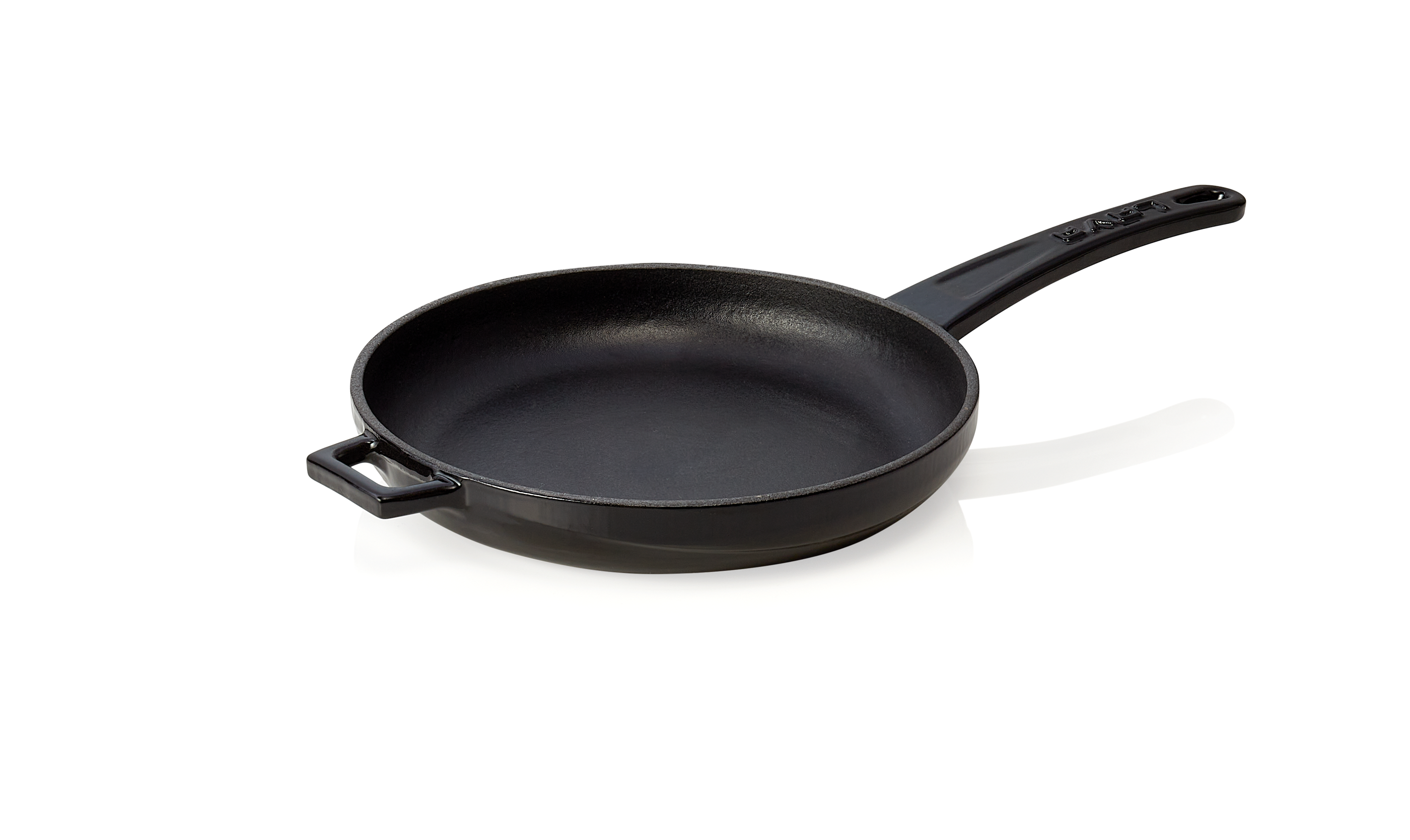 WAS Pfanne Ø oben 21 cm Höhe 3,5 cm Stiel 15,5 cm schwarz Gusseisen