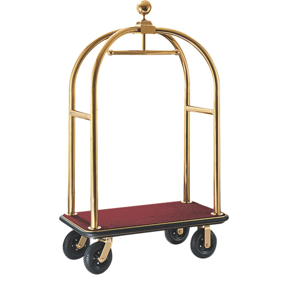 WAS Gepäckwagen DRIFT, 112 x 60 x 190 cm, Titanium gold, roter Teppich, chromnic